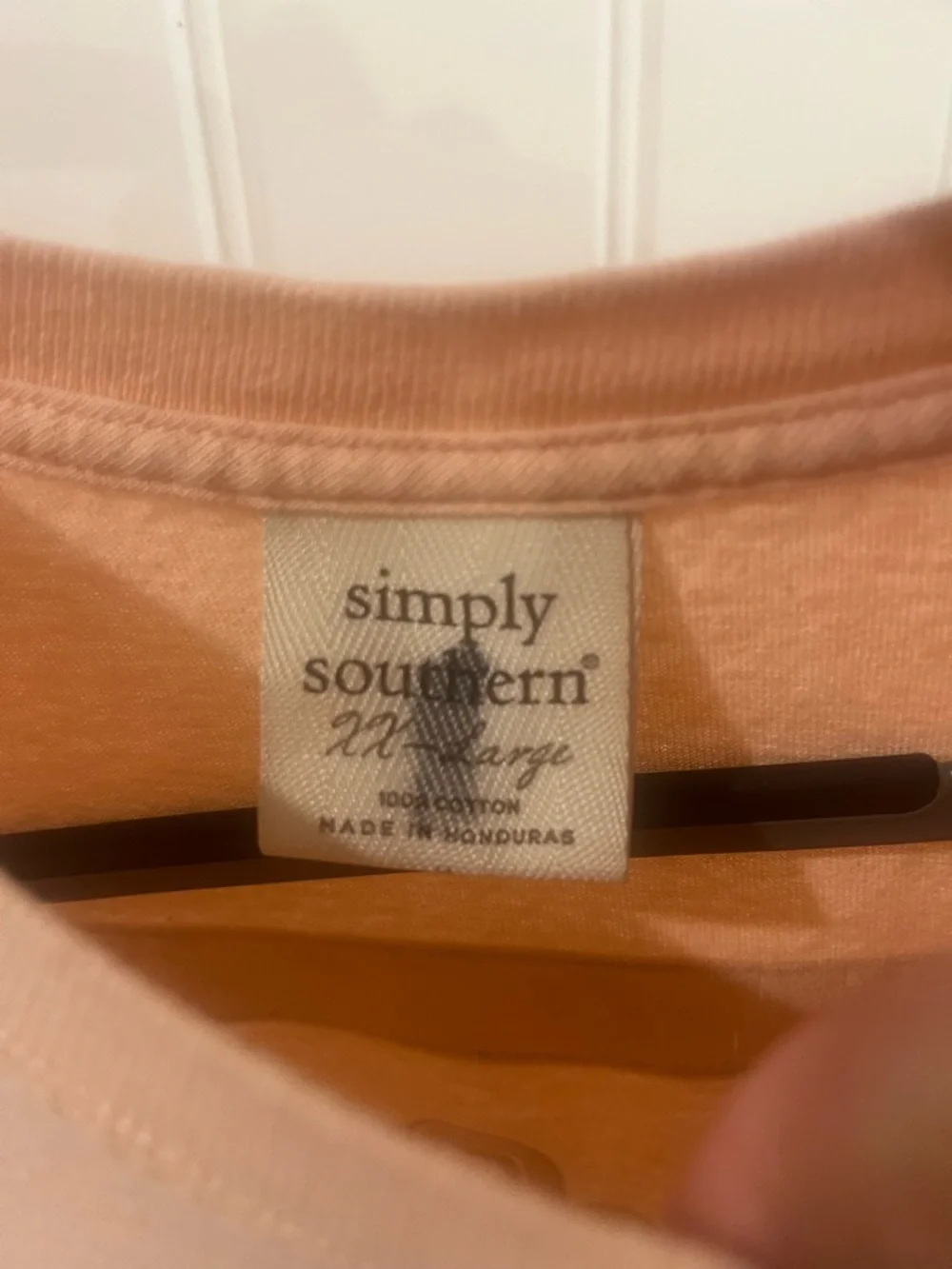 Simply Southern Long Sleeve Tee - Light Peach Size XXL - Picture 7 of 7
